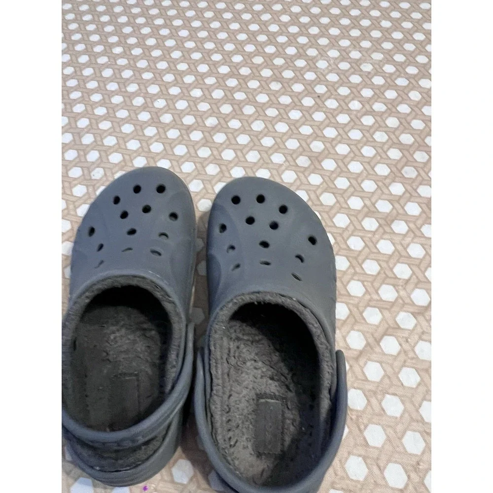 Crocs Fur Clog Sandals Unisex Little Kids Child‎ Size C 13 Gray